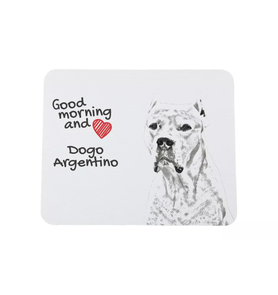 Dogo Argentino - mouse pad with print, personalized dog-themed mouse pad, unique gadget for an office worker by Art-Dog brand