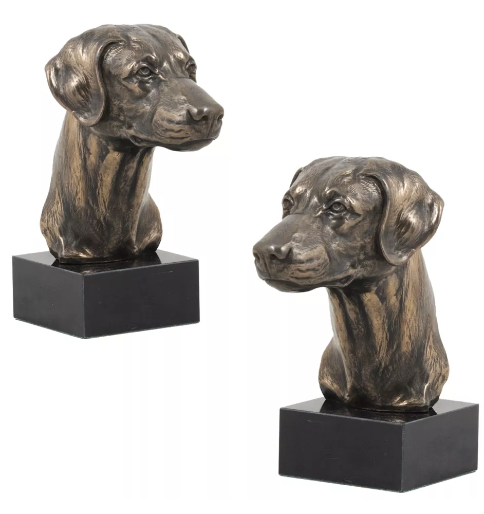 Dobermann, Doberman Pinscher, Dobie II - Dog statue, bust on stone base, sculpture, trophy for dog show by Art-Dog brand