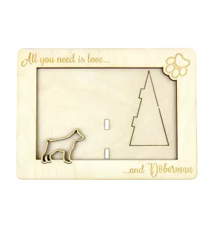 Dobermann, Doberman Pinscher, Dobie - Photo frame, engraved wooden frame, a lovely gadget for the dog lover by Art-Dog