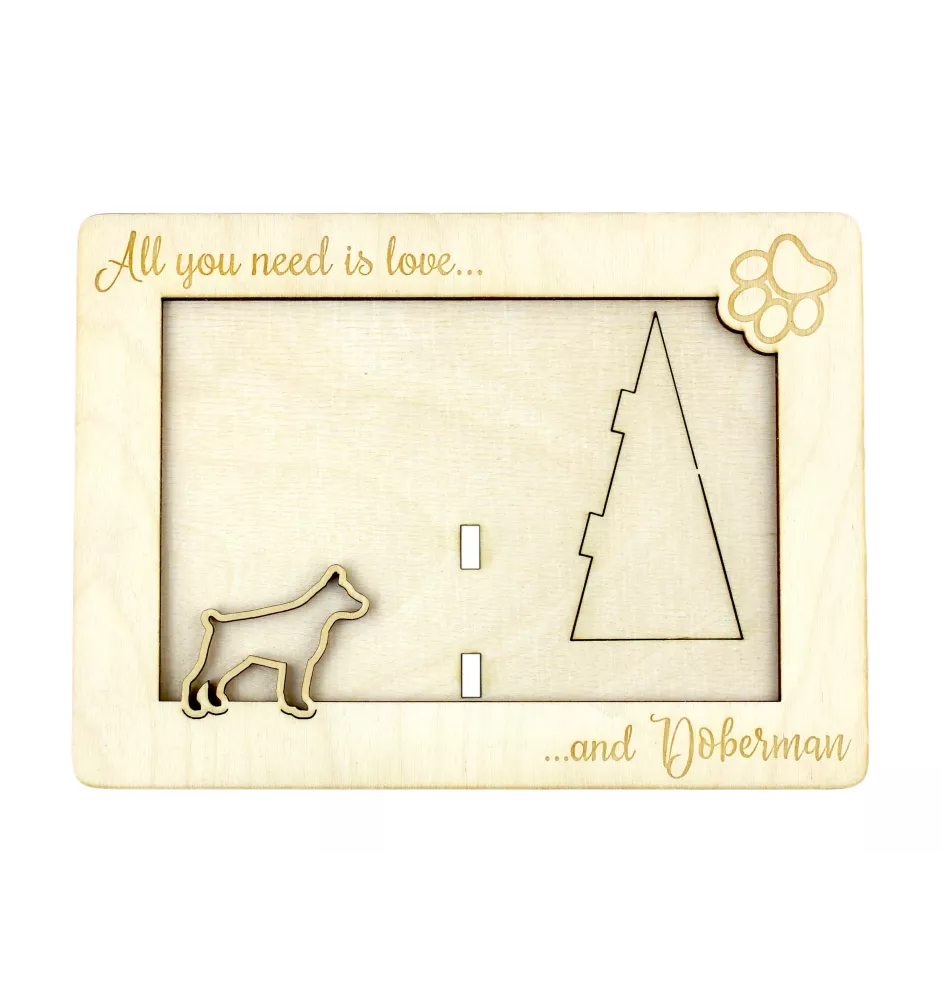 Dobermann, Doberman Pinscher, Dobie - Photo frame, engraved wooden frame, a lovely gadget for the dog lover by Art-Dog