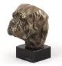 Bordeauxdogge, Dogue de Bordeaux - Hundestatue, Büste auf Steinsockel, Skulptur, Trophäe für Hundeausstellung der Marke Art-Dog
