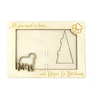 Dogue de Bordeaux, French Mastiff, Bordeauxdog - Photo frame, engraved wooden frame, a lovely gadget for the dog lover by Art-Dog