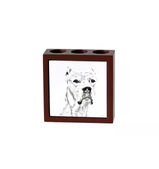 Dogue argentin, Dogo argentino - porte-stylo avec chien, organiseur de bureau avec impression, décoration de bureau personnalisée de la marque Art-Dog