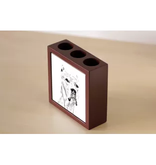 Dogue argentin, Dogo argentino - porte-stylo avec chien, organiseur de bureau avec impression, décoration de bureau personnalisée de la marque Art-Dog