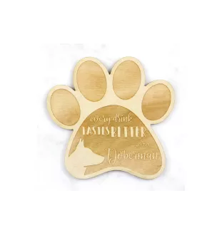 Doberman podkładka pod kubek ze sklejki Art-Dog