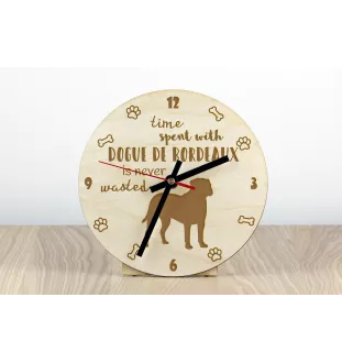 Dogue de Bordeaux, French Mastiff, Bordeauxdog - clock with dog, wooden clock with engraving, personalised clock by Art-Dog