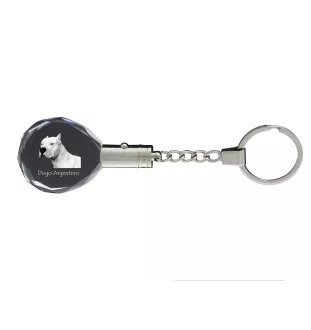 Dogue argentin, Dogo argentino - pendentif avec une photo de chien, porte-clés en cristal dans une boîte cadeau, un cadeau unique par Art-Dog