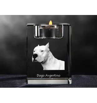 Dog argentyński świecznik kryształowy z psem Art-Dog