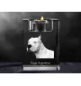 Dogue argentin, Dogo argentino - Bougeoir avec photo de chien, porte bougie en cristal, cadeau personnalisé par la marque Art-Dog