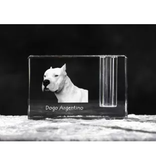 Dog argentyński penholder kryształowy z psem Art-Dog