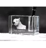 Dogo Argentino - Pen stand, crystal organiser with dog photo, unique desk decoration by Art-Dog brand