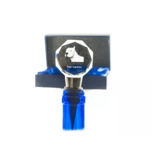 Dogue argentin, Dogo argentino - Bouchon de bouteille, bouchon de vin en cristal avec photo, cadeau personnalisé pour barman par la marque Art-Dog