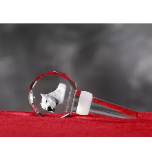 Dogue argentin, Dogo argentino - Bouchon de bouteille en cristal, bouchon de vin unique avec photo, cadeau personnalisé pour sommelier par la marque Art-Dog