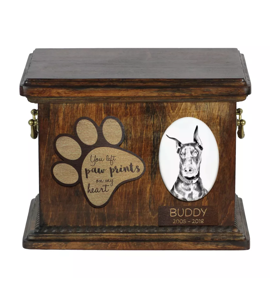 Dobermann - Hund Ascheurne, personalisierte Ascheurne mit Foto, Hund Ascheurne von der Marke Art-Dog