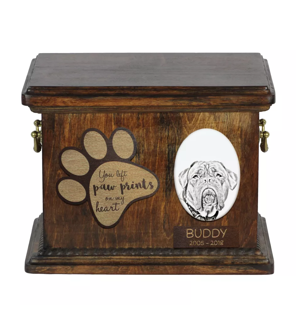 Dogue de Bordeaux - urne pour cendres de chien, urne personnalisée avec photo, urne avec photo de chien de la marque Art-Dog
