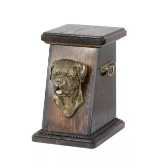 Dogue de Bordeaux, French Mastiff, Bordeauxdog - urn for dog ashes, elegant urn with a statue, commemorative urn with a bust of a dog by Art-Dog brand