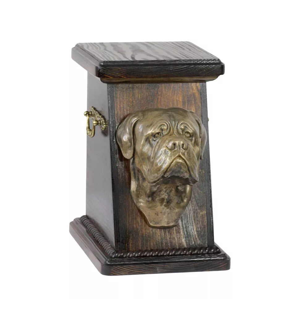 Dogue de Bordeaux I - urne pour les cendres d'un chien, une urne élégante avec une statuette, une urne commémorative avec un buste de chien de la marque Art-Dog