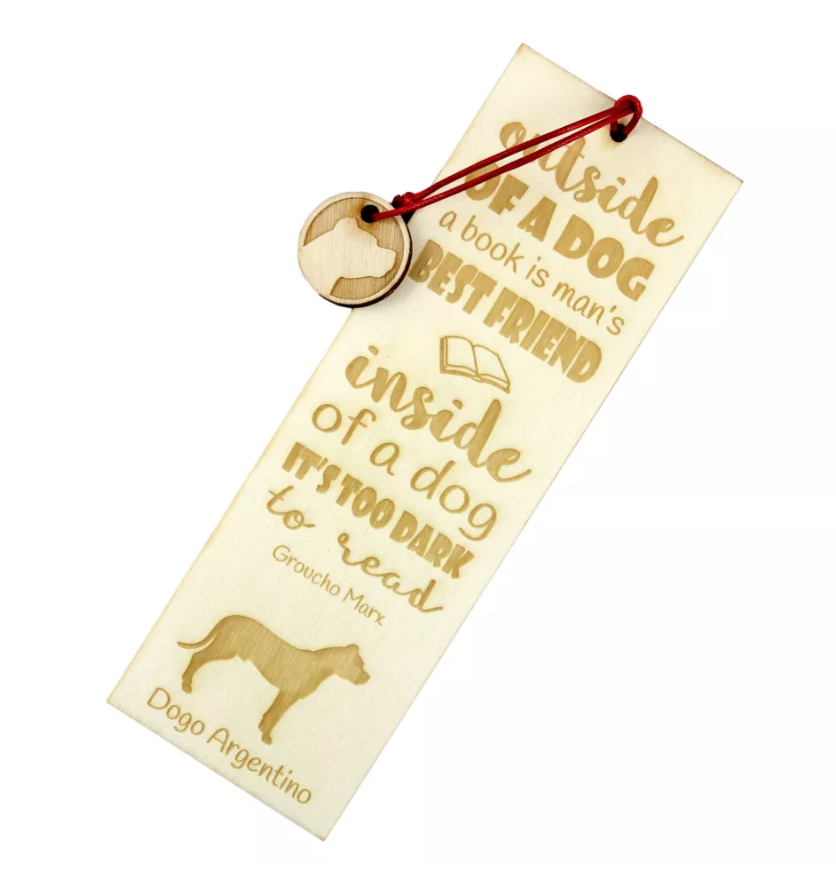 Dogue argentin, Dogo argentino - marque-page pour livre avec chien, marque-page personnalisé, cadeau pour les amateurs de livres de la marque Art-Dog
