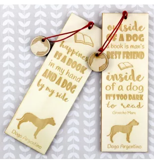 Dogue argentin, Dogo argentino - marque-page pour livre avec chien, marque-page personnalisé, cadeau pour les amateurs de livres de la marque Art-Dog