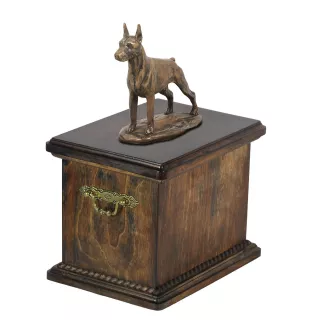 Dobermann, Dobermann Pinscher I - une urne pour les cendres d'un chien, une urne avec une statuette, une urne élégante de style classique de la marque Art-Dog