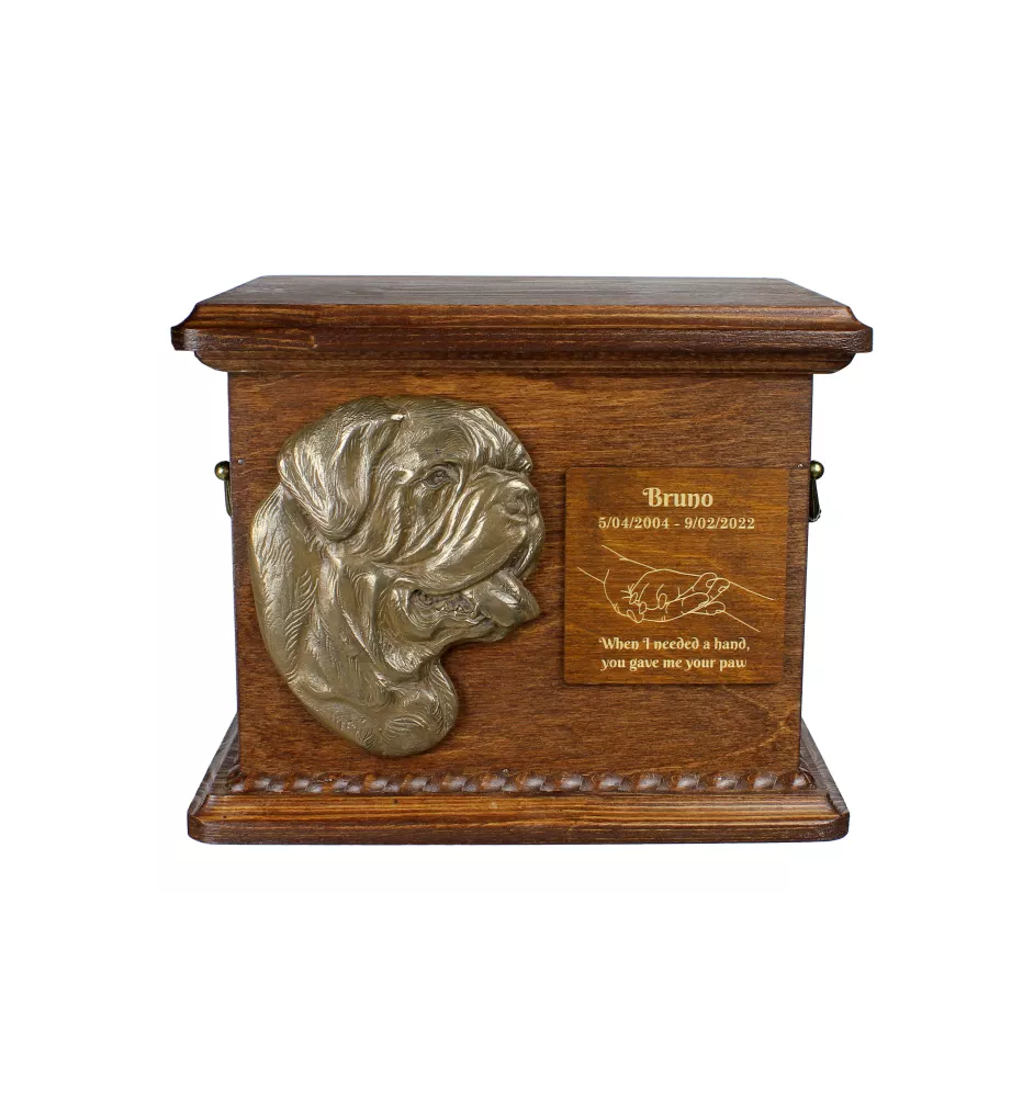 Dogue de Bordeaux - urne pour les cendres de chien, urne personnalisée avec une gravure et un bas-relief, boîte commémorative pour les cendres de chien de la marque Art-Dog