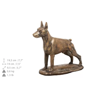 Doberman urna ze statuetką drewniana Art-Dog