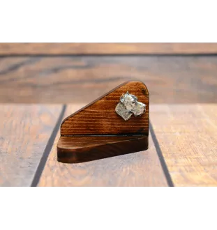 Dogo Argentino - wooden candle holder with a dog, tealight holder, a memorial place for a dog by Art-Dog brand