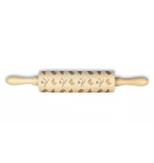 Dogo Argentino - patterned rolling pin with a dog, rolling pin for dough and ceramics, a gift for a pastry chef from the Art-Dog brand