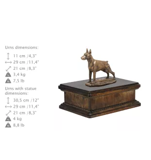 Dobermann I - Hund Ascheurne, klassische Urne mit Statue, elegante Urne mit Hund von der Marke Art-Dog