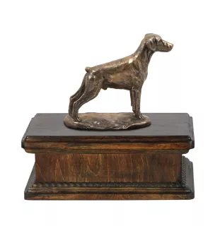 Dobermann, Doberman Pinscher, Dobie II - urn for dog ashes, classic urn with a statuette, elegant urn with a dog by Art-Dog brand