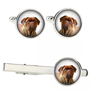 Bordeauxdogge, Dogue de Bordeaux Ärmelknöpfe und Krawatte mit Ihrem Foto, Anzugaccessoire, Herrenschmuck der Marke Art-Dog