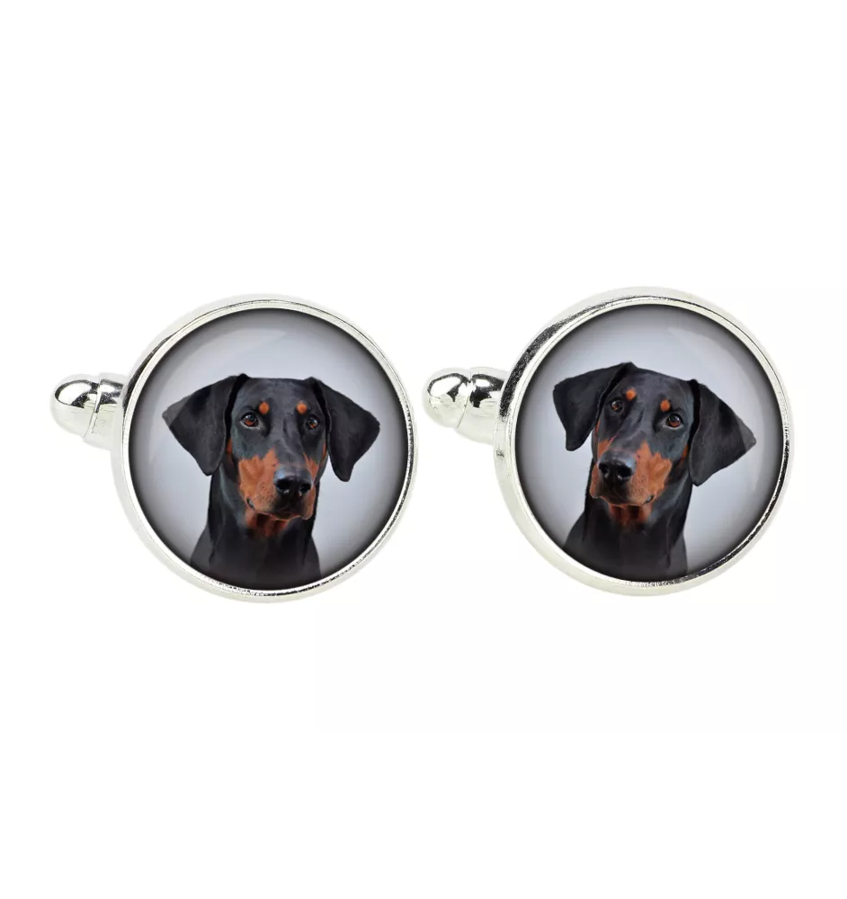 Dobermann, Dobermann Pinscher II - boutons de manchette, décoration de chemise, pendentif de chemise de la marque Art-Dog