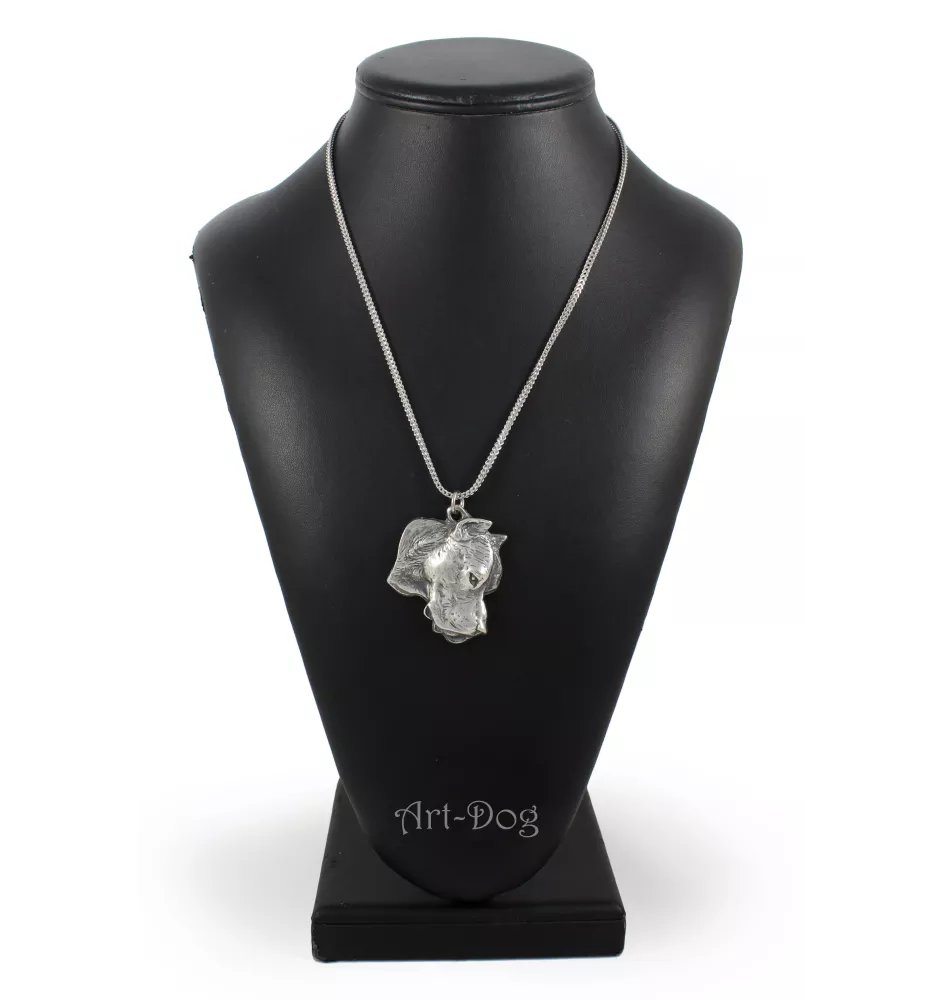 Argentinische Dogge, Dogo Argentino - Halskette mit Hund, Hundeanhänger an einer silbernen Kette, einzigartiger Schmuck der Marke Art-Dog