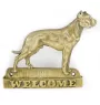 Argentinische Dogge, Dogo Argentino - Türschild mit Hund, messingfarbenes Willkommensschild, einzigartiges Schild mit der Aufschrift Welcome von der Marke Art-Dog