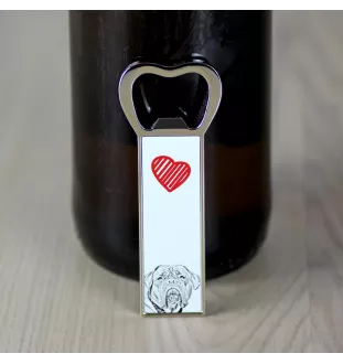 Dogue de Bordeaux, French Mastiff, Bordeauxdog - bottle opener with a dog, personalized fridge opener, unique gift for a man by Art-Dog brand