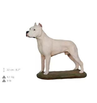 Dogue argentin, Dogo argentino - figurine peinte, statue, sculpture, réalisée par l'artiste, marque Art-Dog