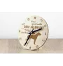 Dogue argentin, Dogo argentino - horloge avec chien, horloge en bois, horloge murale pour les amoureux des chiens, horloge de bureau et étagère, Art-Dog