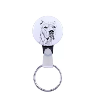 Dogo Argentino - keychain with a dog portrait, pendant with the brand's own Art-Dog graphics
