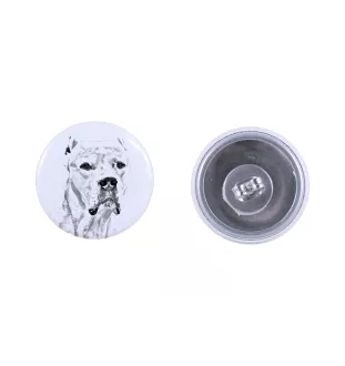 Dogue argentin, Dogo argentino - boucles d'oreilles uniques avec un chien, votre animal de compagnie sur un porte-clés, marque propre Art-Dog