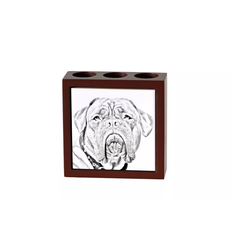 Dogue de Bordeaux, French Mastiff, Bordeauxdog - pen holder with a dog, desk organizer with a print, personalized desk decoration from the Art-Dog brand.