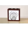 Bordeauxdogge, Dogue de Bordeaux - Stifthalter mit Hund, Schreibtischorganizer mit Aufdruck, personalisierte Schreibtischdekoration der Marke Art-Dog