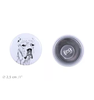 Dogue argentin, Dogo argentino - boucles d'oreilles uniques avec un chien, votre animal de compagnie sur un porte-clés, marque propre Art-Dog