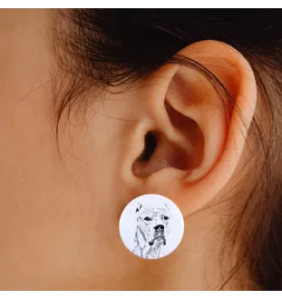 Dogo Argentino - unique dog earrings, your pet on a keychain, Art-Dog's own brand