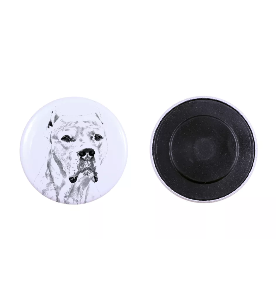 Dogo Argentino - magnet with a dog's pupil, exceptionally light, strong magnet, handmade product by the Art-Dog brand