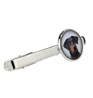Dobermann, Doberman Pinscher, Dobie II - tie clip in a box, stylish tie, personalized jewelry from the Art-Dog brand