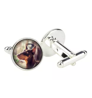 Dobermann - Manschettenknöpfe in einer Schachtel, handgefertigter Schmuck, Produkt der Marke Art-Dog