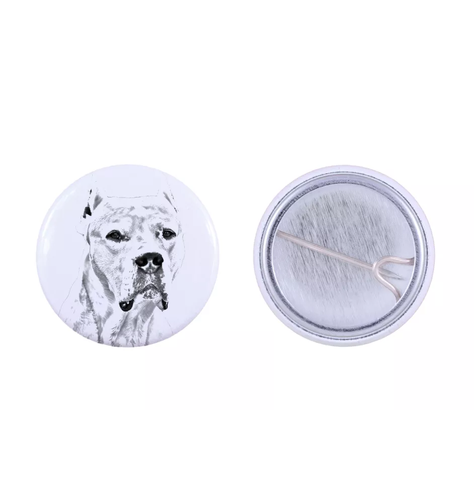 Dogo Argentino - pin with your dog, add your own photo, Art-Dog brand