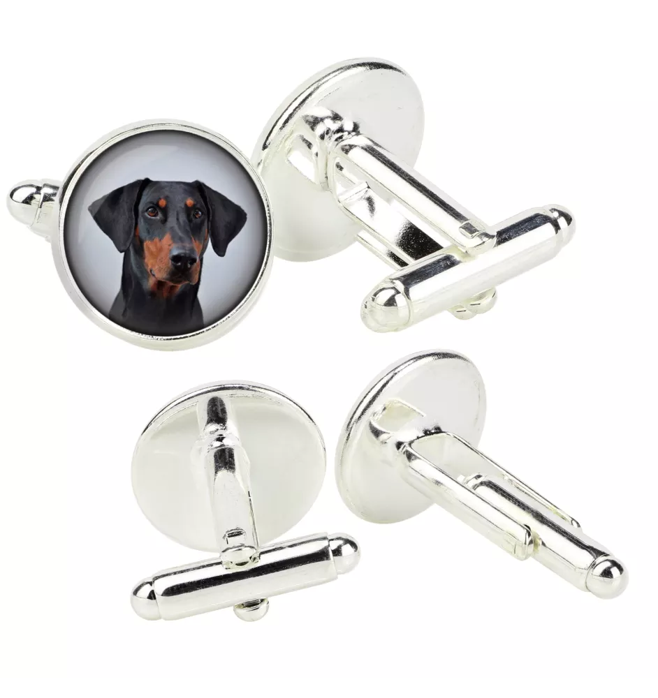 Dobermann II - Manschettenknöpfe in einer Schachtel, handgefertigter Schmuck, Produkt der Marke Art-Dog