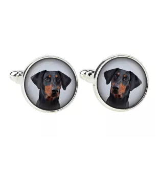 Dobermann II - Manschettenknöpfe in einer Schachtel, handgefertigter Schmuck, Produkt der Marke Art-Dog