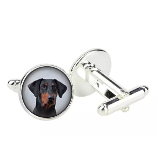 Doberman spinka do mankietów w pudełku ze zdjęciem Art-Dog